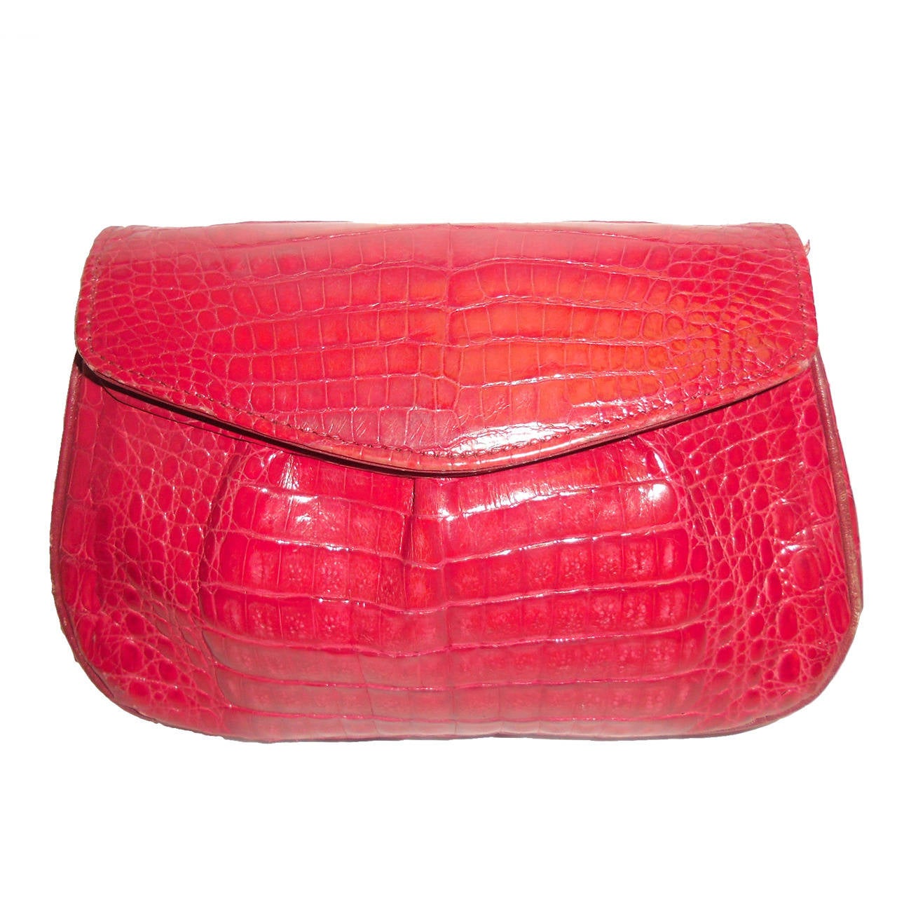 Red Alligator Crossbody bag/ clutch For Sale