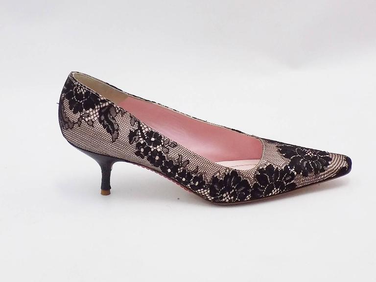 Valentino french lace covered shoes sz 40.5 us 10 at 1stDibs