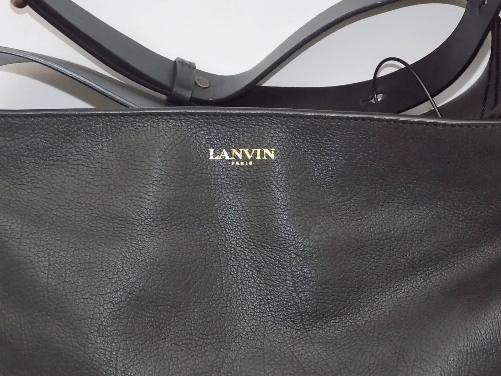 Women's LANVIN Black Tribale Fringe Shoulder/ crossbody  Bag Large  For Sale