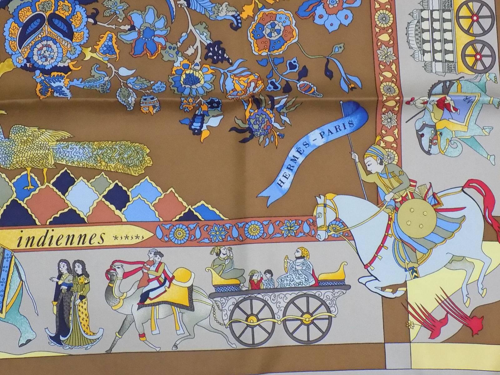 Hermes Scarf Fantaisies Indiennes designed by Loic Dubigeon in 1987. at ...
