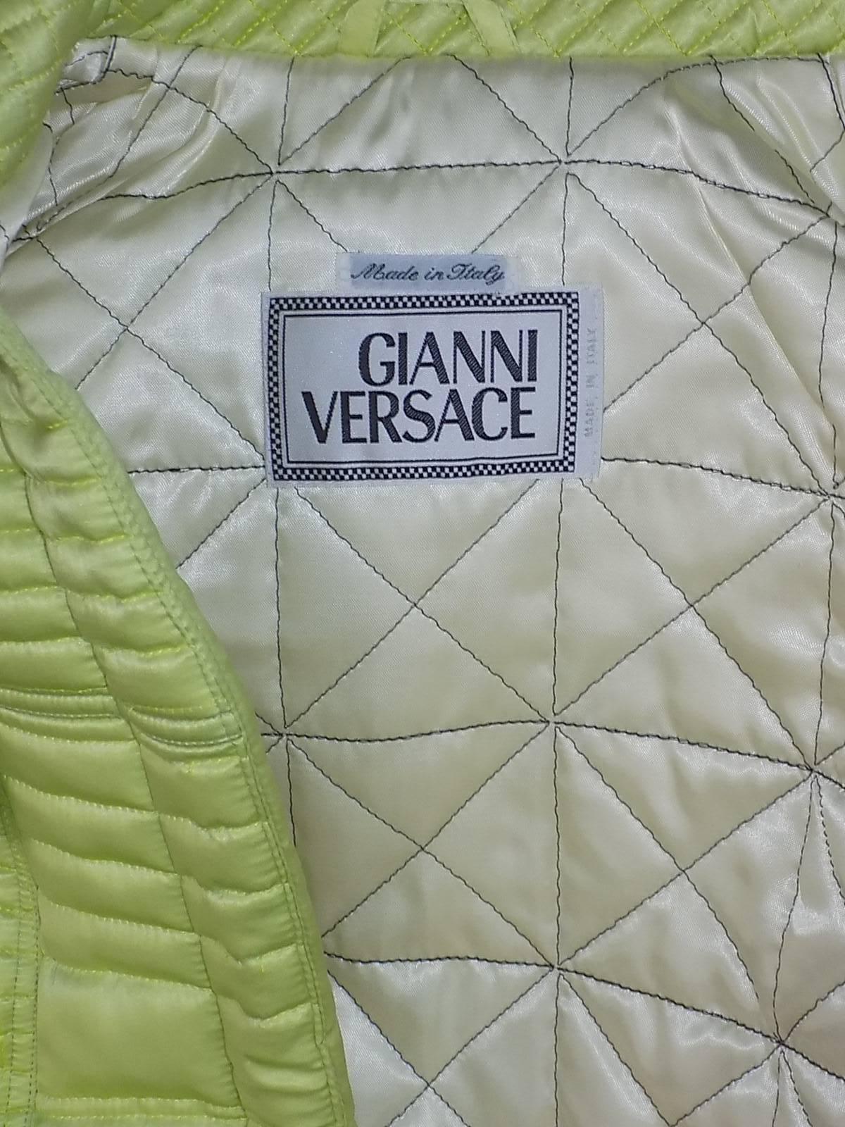 Gianni Versace's most famous Fall 1992 collection satin pufer vest very rare ! 4