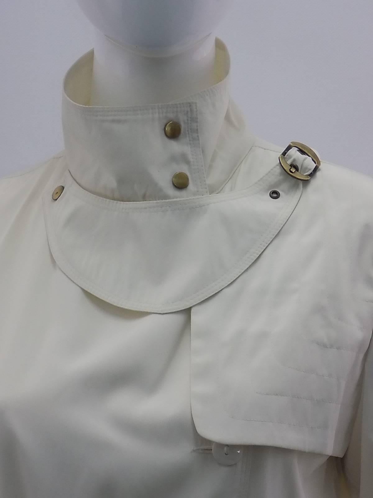 Gray Balmain white wind braker /rain coat  jacket  For Sale