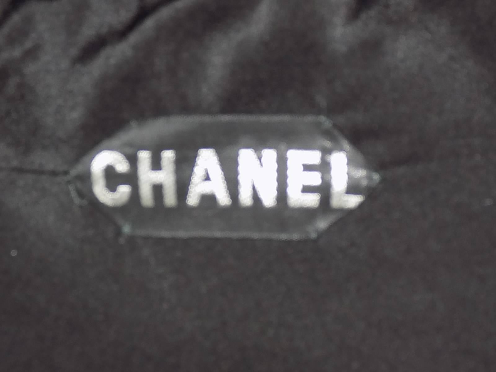Chanel Vintage Haute Couture Black Cocktail dress w silver Lesage Cammelia  trim 3