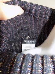 Chanel  cashmere silk and lurex l sweater dress