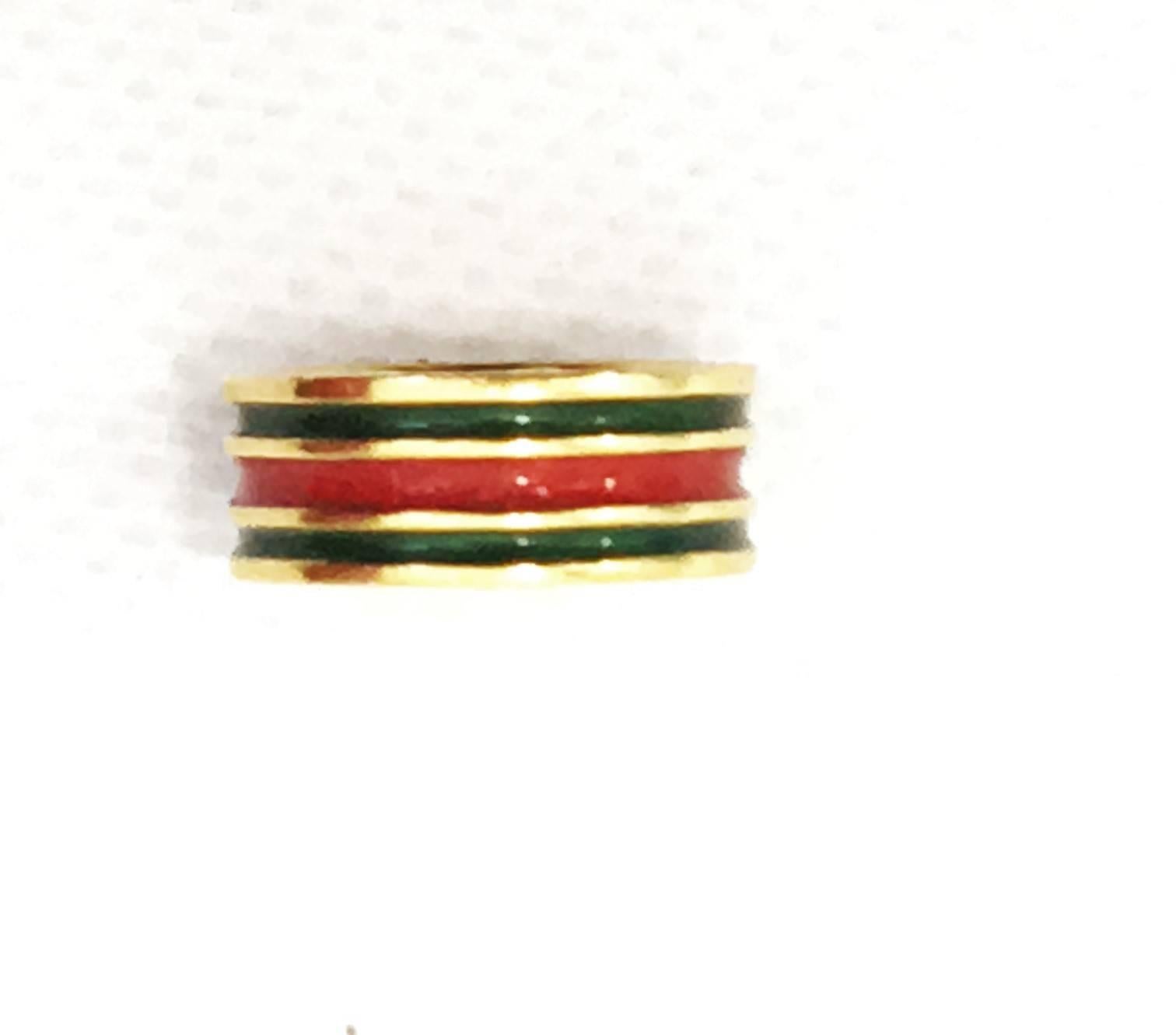 gucci ring gold red and green