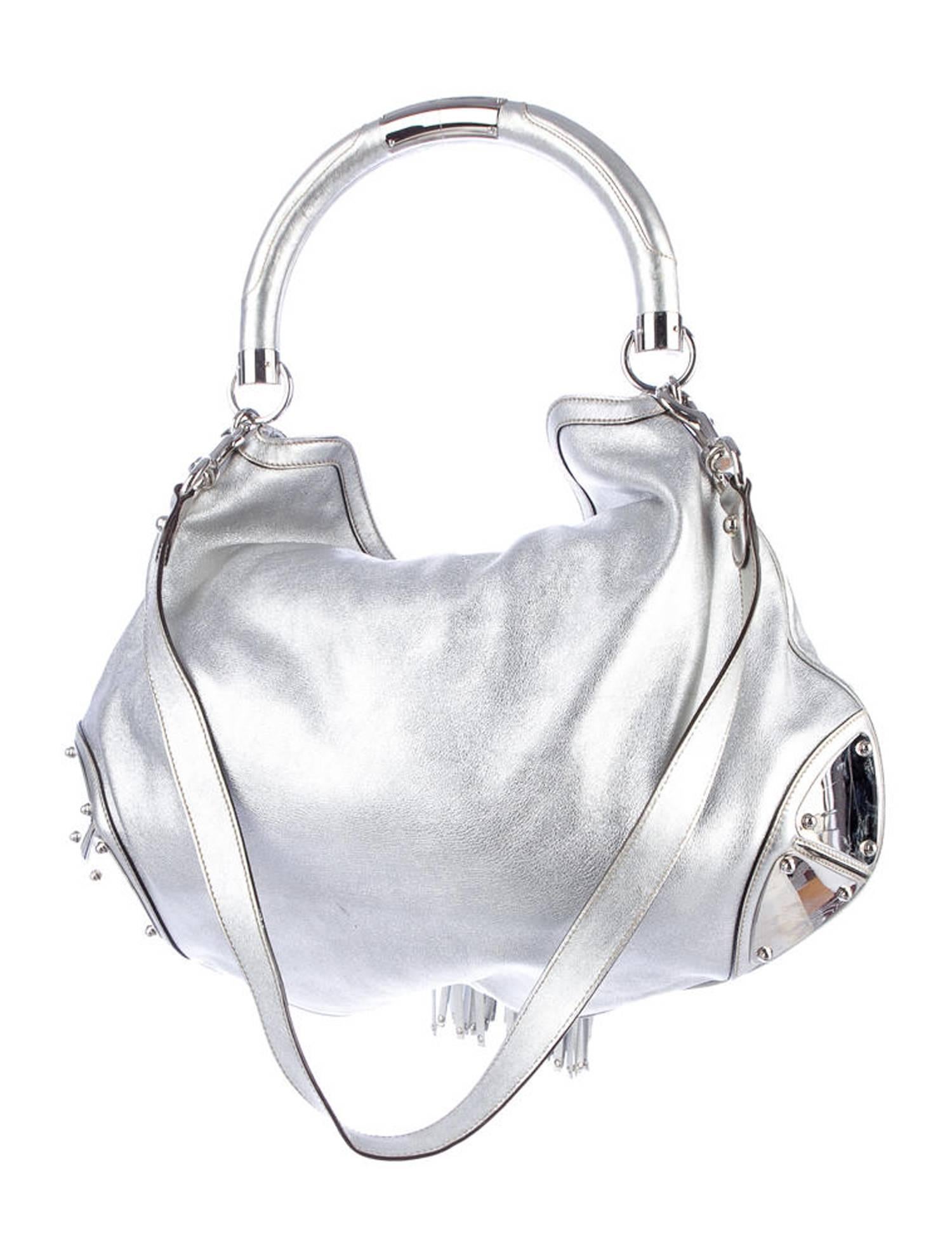Gucci Large  Silver Metallic Indy Bag 2