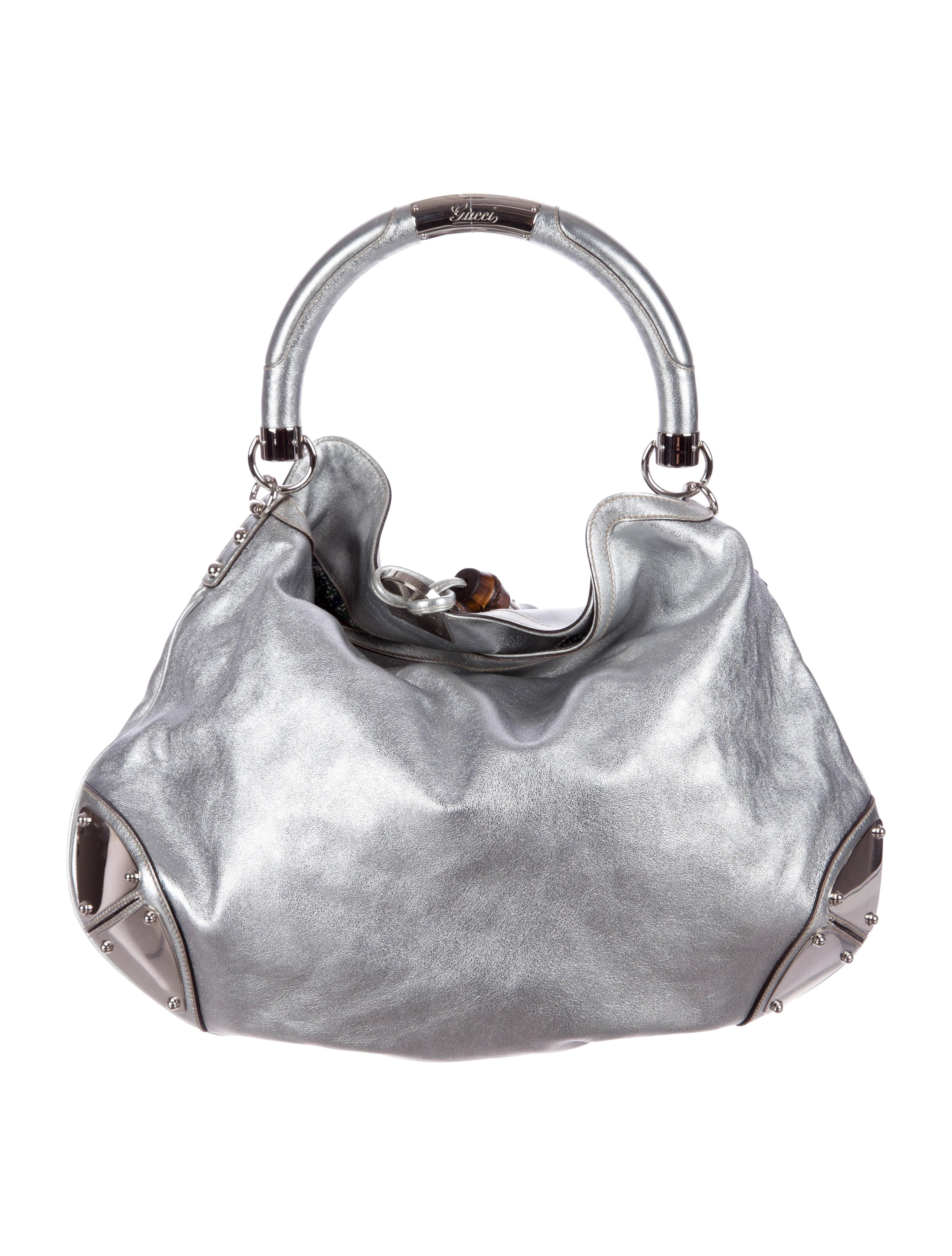 Gucci Large  Silver Metallic Indy Bag 3