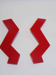 Bill Schiffer X- Large  Bauhaus Red Earrings  Circa 1982
