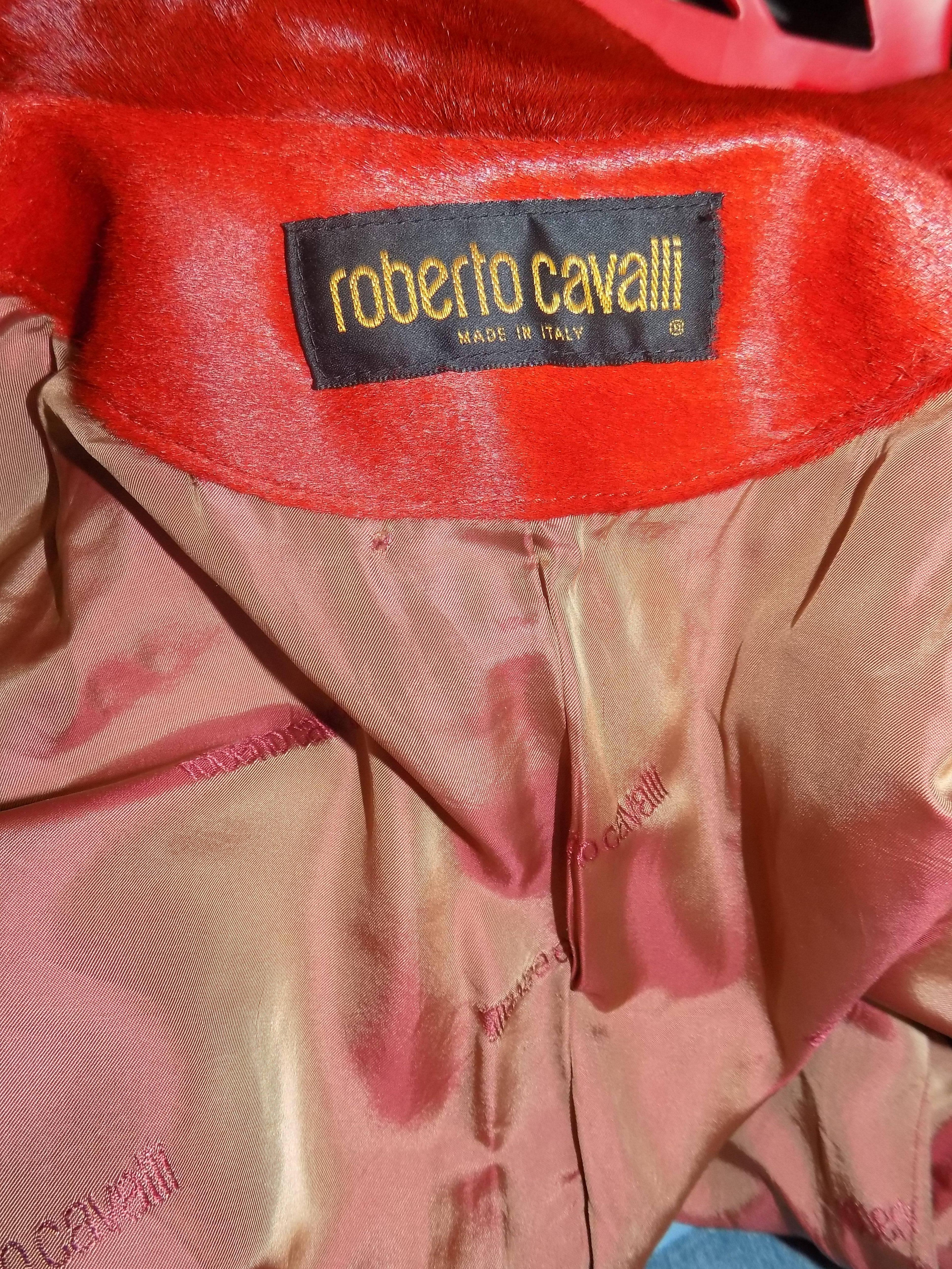 Roberto Cavalli Unisex  Blood Red Pony Hair Coat  One of A Kind  SZ Large 3