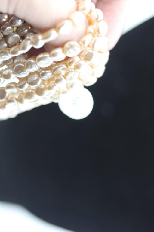 Vintage luxurious Miriam Haskell 5 strands long pearl Necklace at 1stDibs