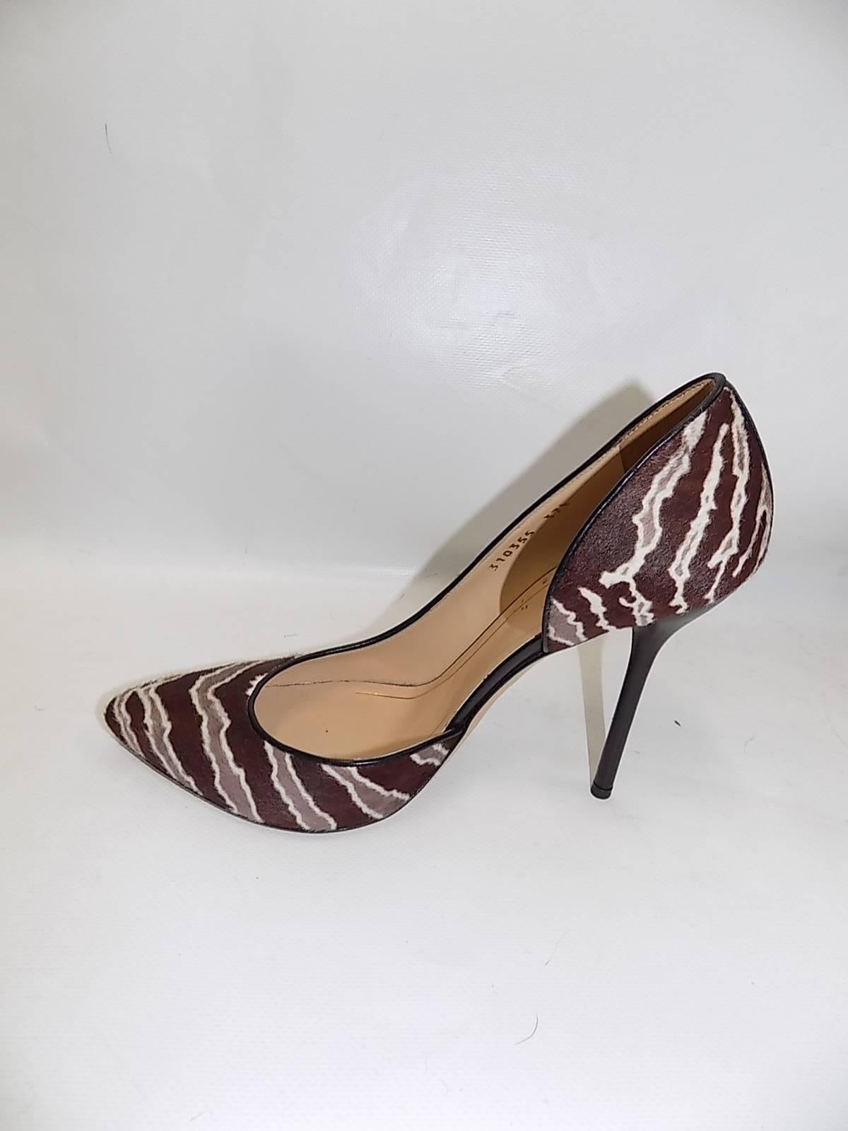 Brown Gucci Noah Animal-Print Pony Hair And Leather D'orsay Pumps