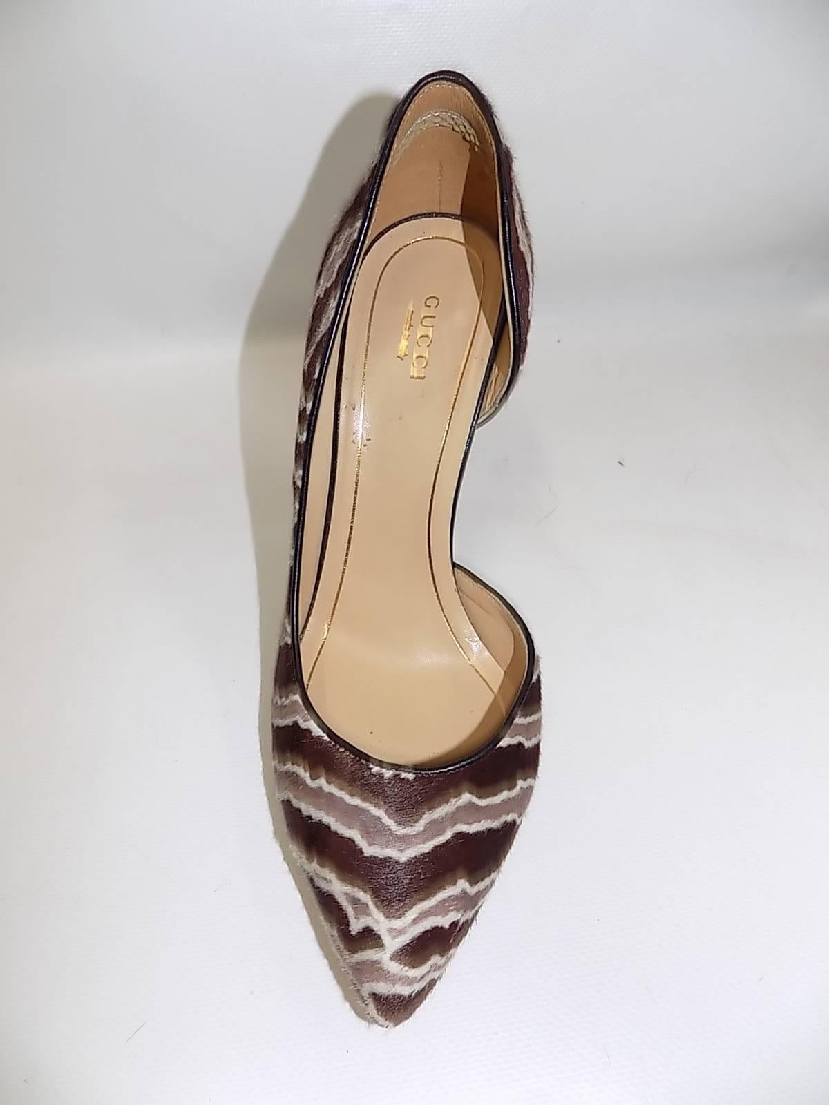 Gucci Noah Animal-Print Pony Hair And Leather D'orsay Pumps 2