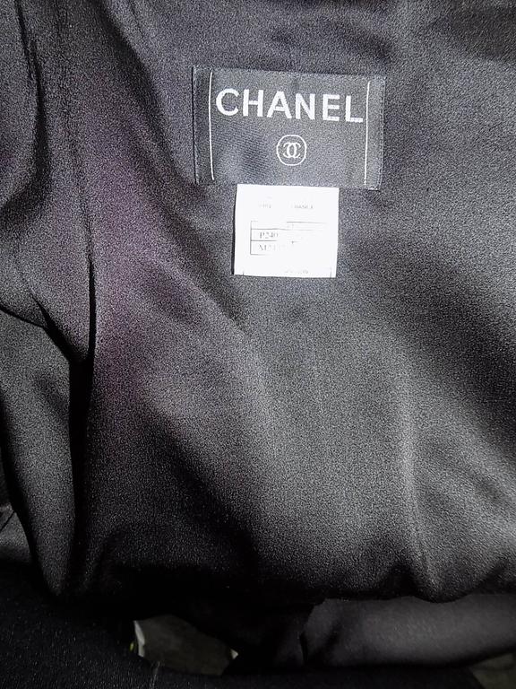 Chanel Lesage black and white Mink Fur Trimmed duster coat at 1stDibs