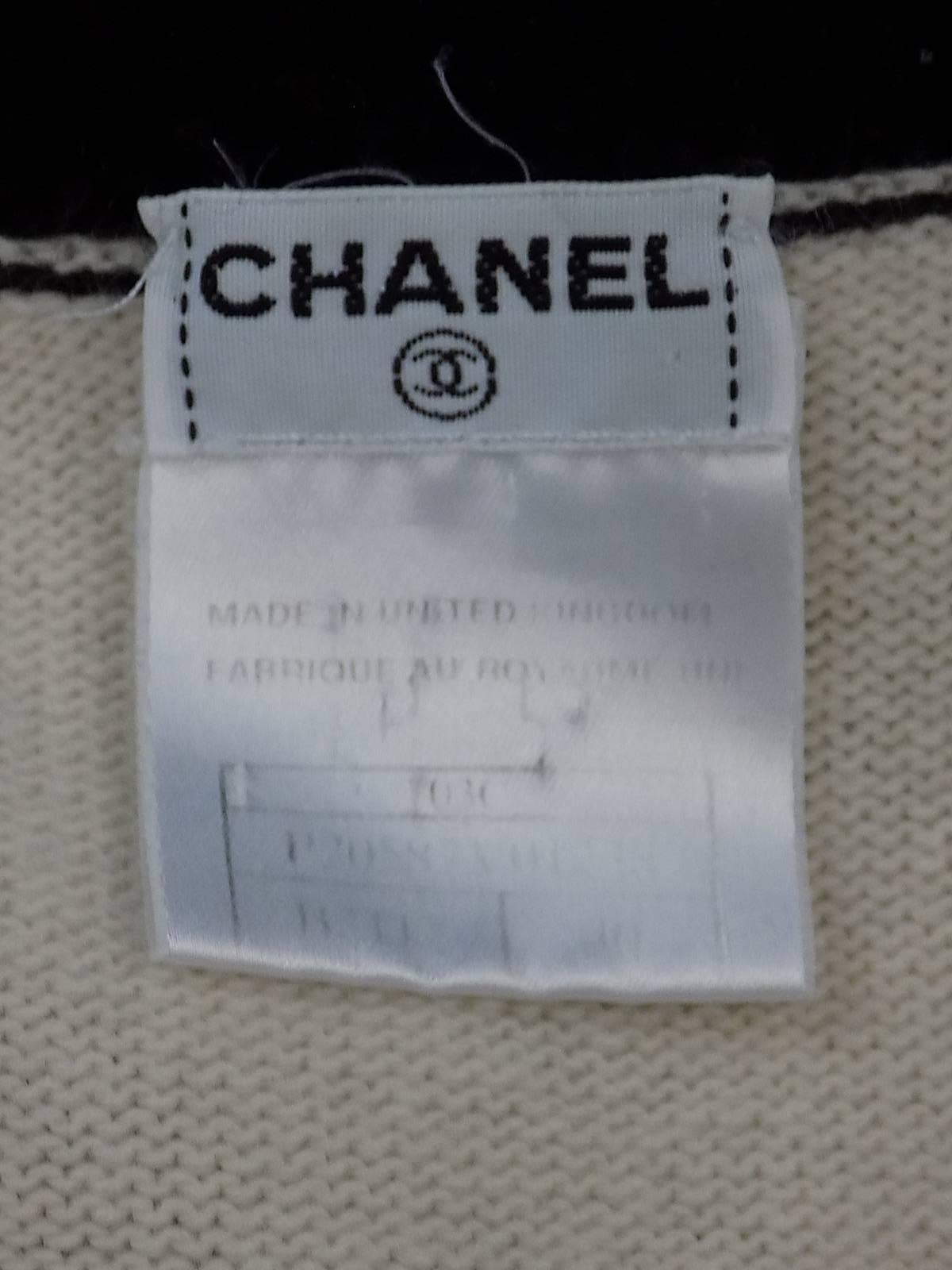 Chanel  Cashmere Ivory - black sweater set cardigan and top  2