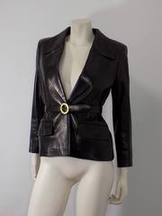 Celine leather jacket-blazer with belt