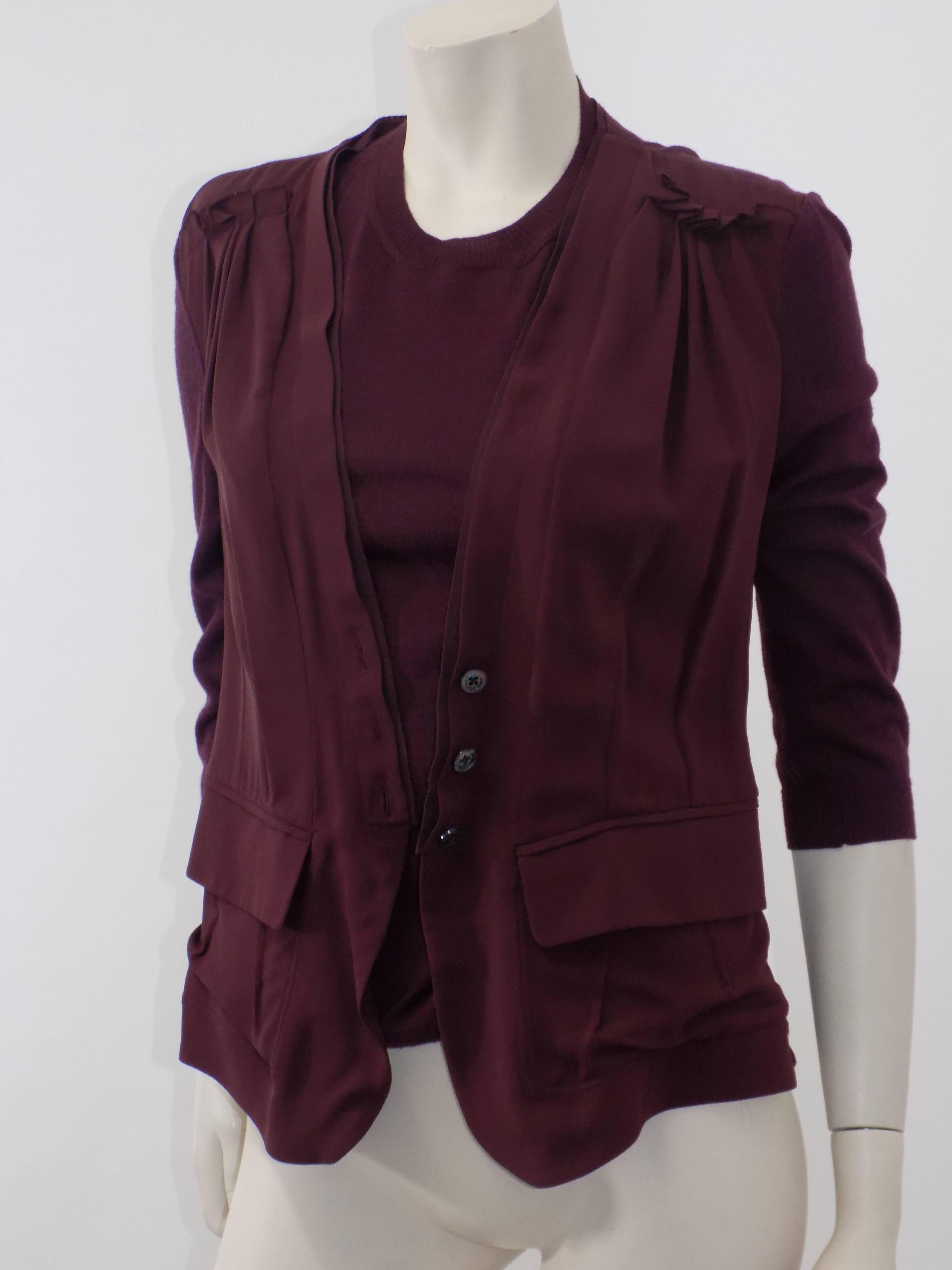 Nina Ricci silk and cashmere sweater set jaket/ top                            In New Condition In New York, NY