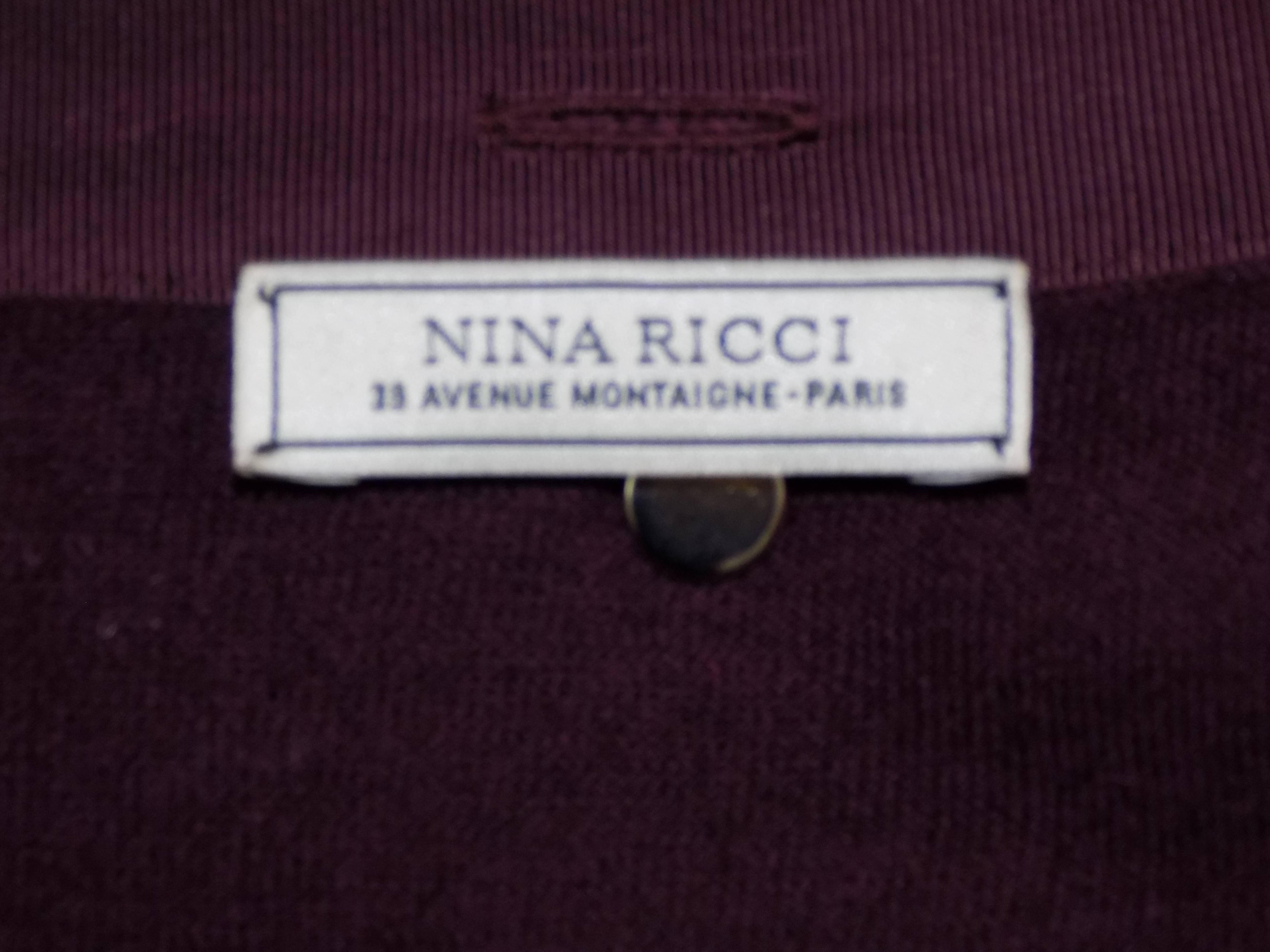 Nina Ricci silk and cashmere sweater set jaket/ top                            1