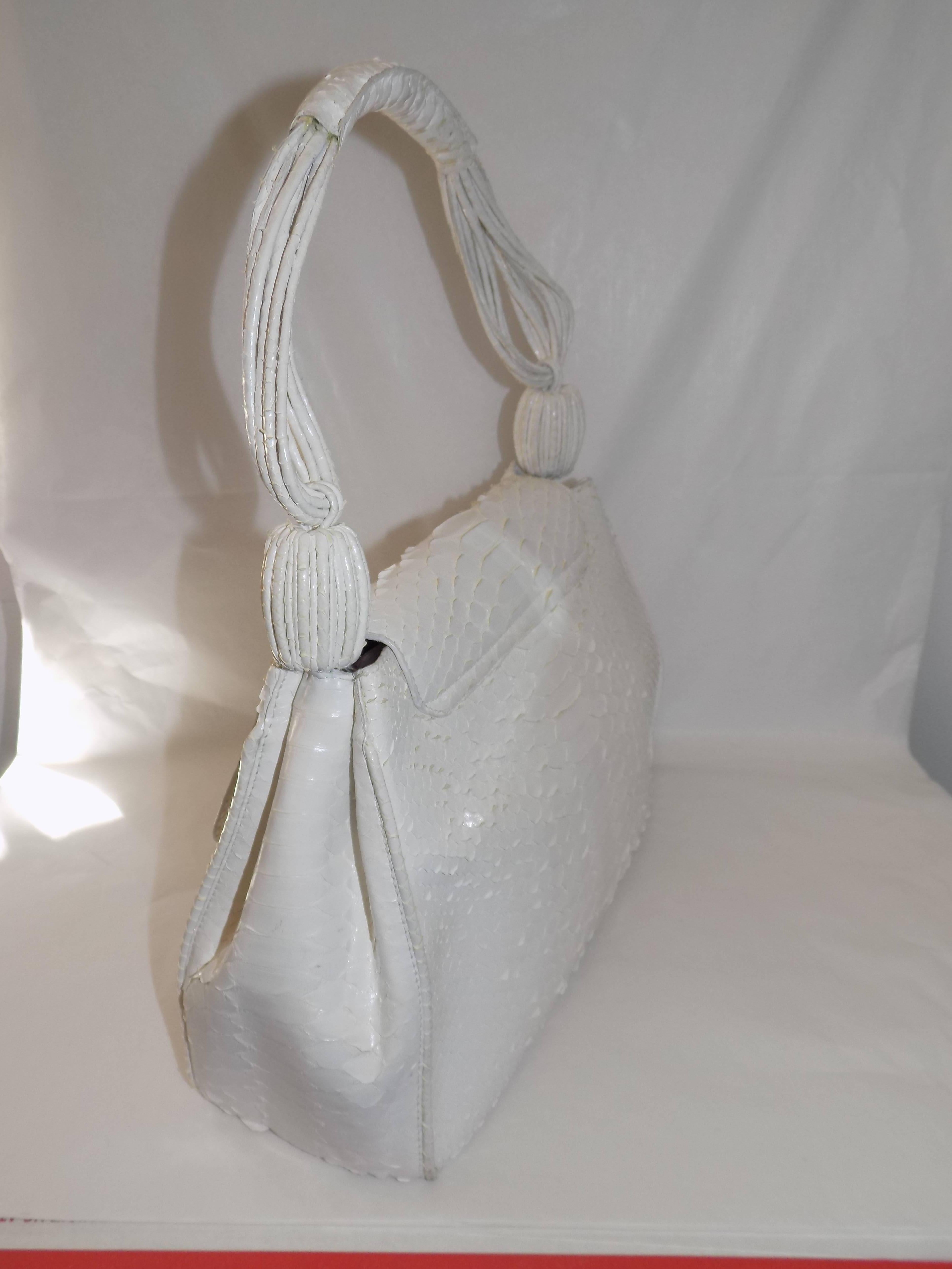 Nancy Gonzales White   Python Bag  1