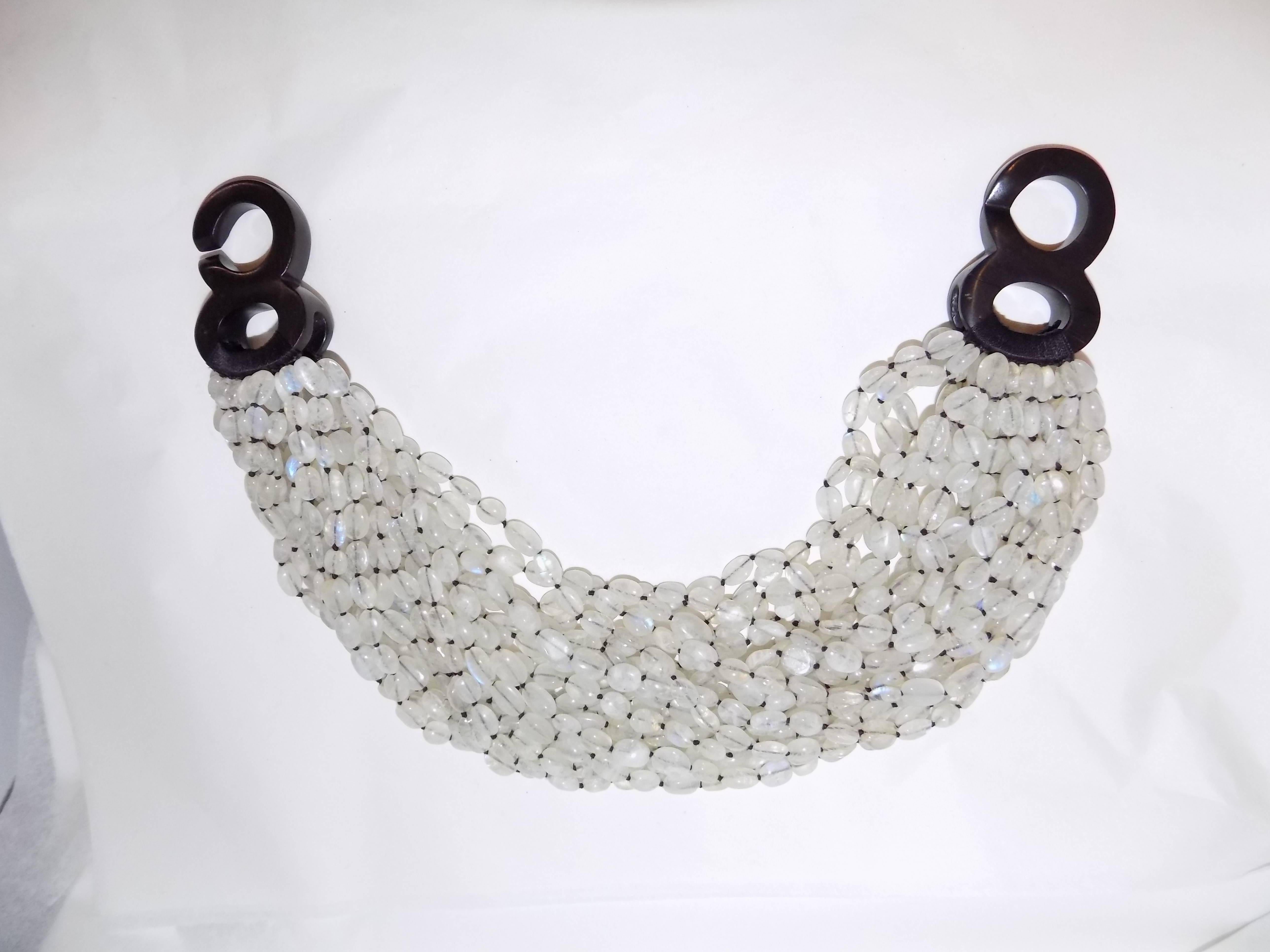 Patricia Von Musulin Rare multi strand massive necklace  with ebony clasp 1