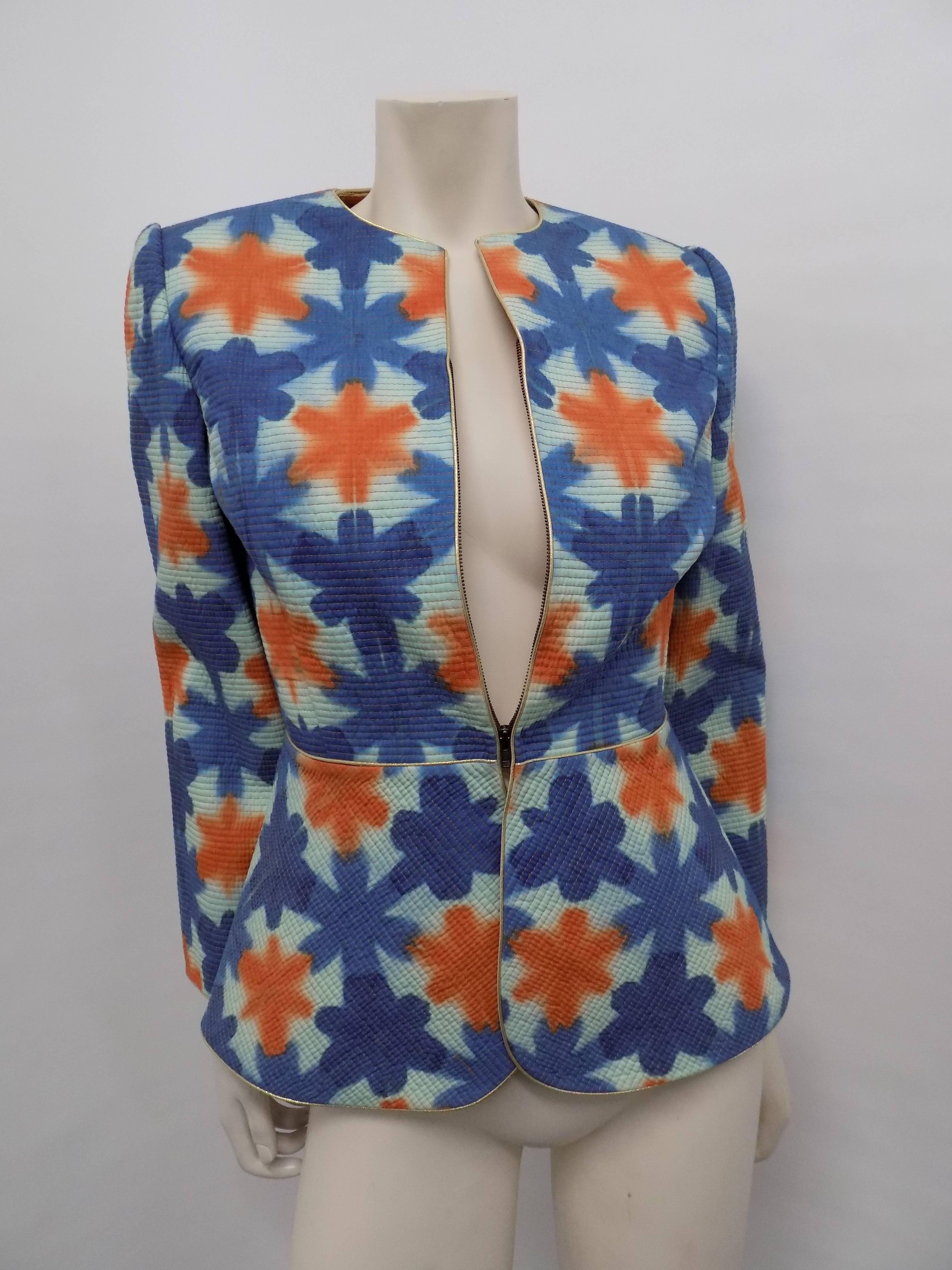 Women's Mary McFadden Couture Tie-Dye Peplum jacket  For Sale