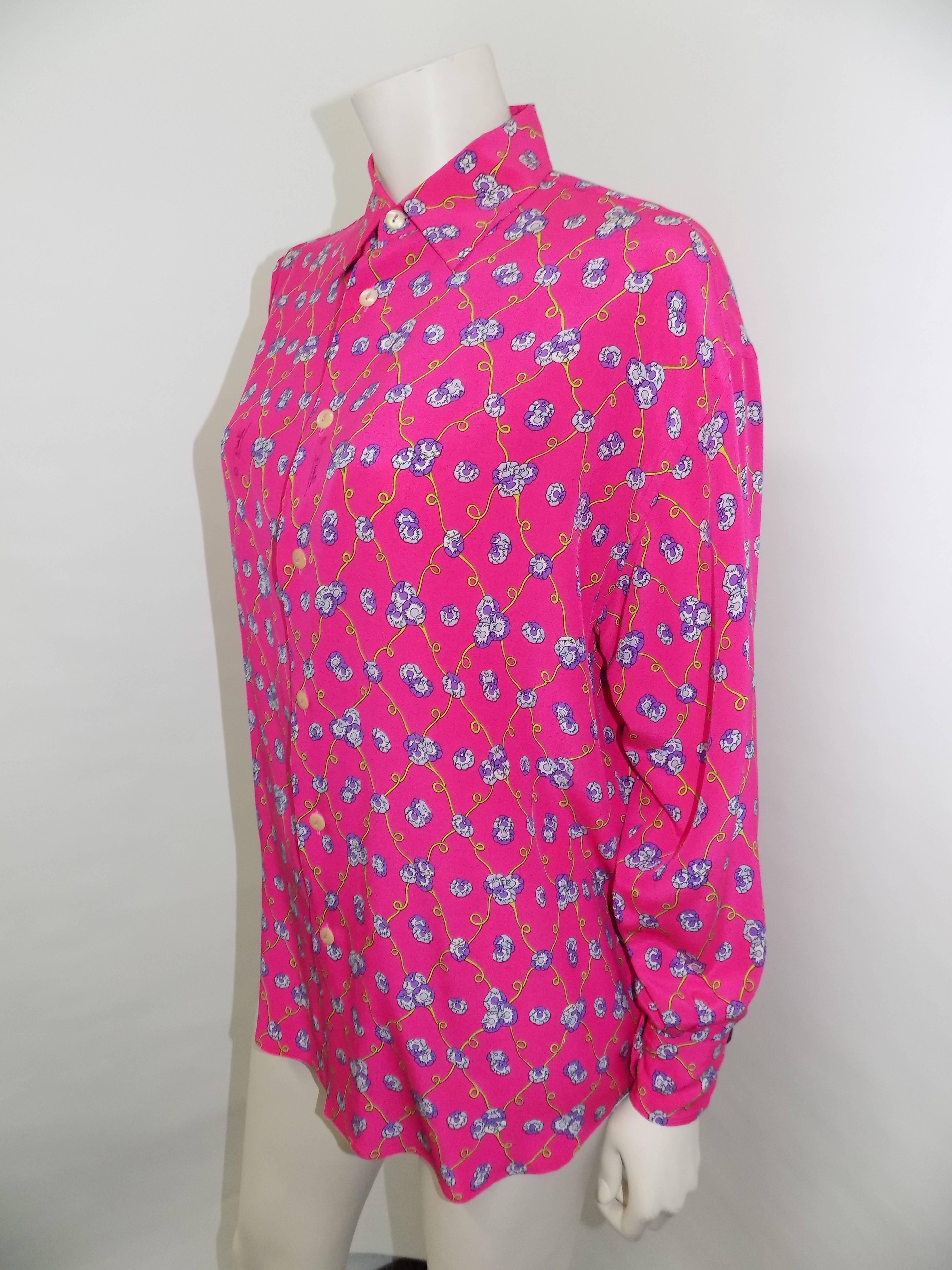 Emilio Pucci Vintage Silk print blouse Circa 1970 2