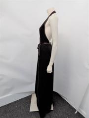 Sibley- Coffee Iconic halter wrap maxi dress gown Circa 1970