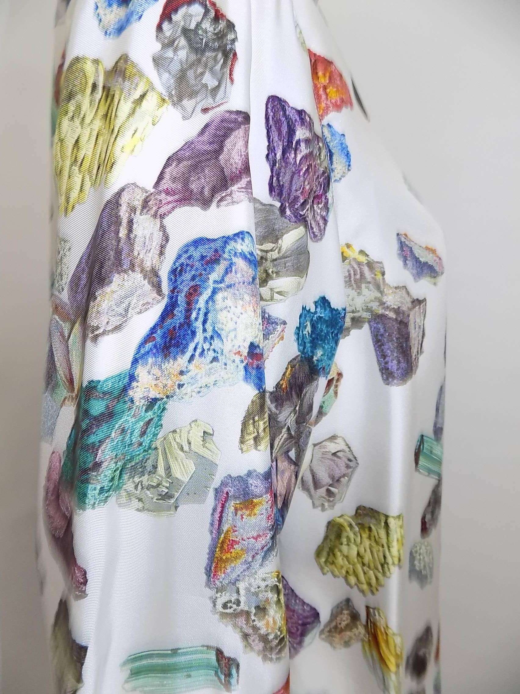 Women's or Men's Vintage Hermes 'Mineraux' Button Down Shirt/Blouse