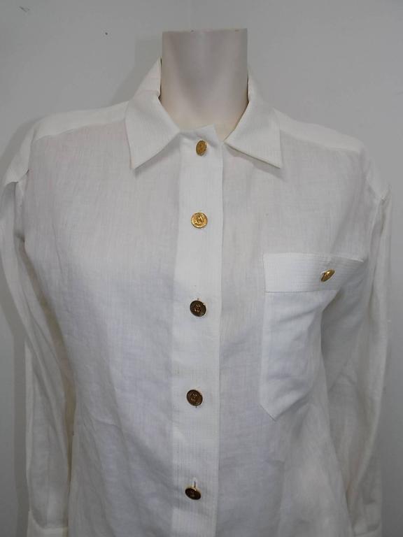 Chanel cotton cheap canvas blouse