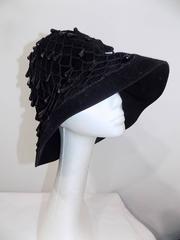 Beaded Vintage Yves Saint Laurent Clochette hat circa 1960