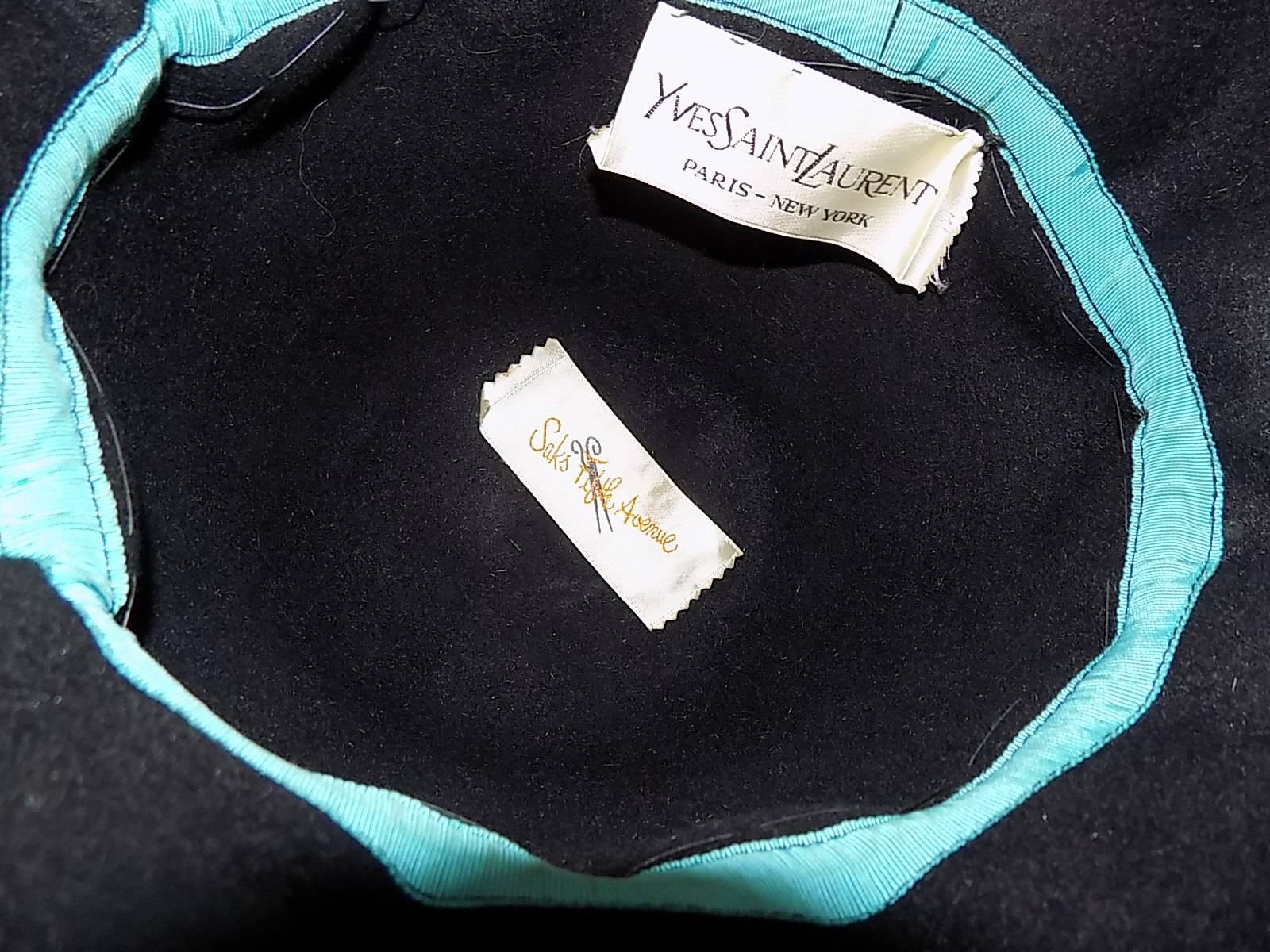  Beaded Vintage Yves Saint Laurent Clochette hat circa 1960 For Sale 1