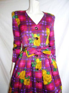 Stanley Platos floral print dress with crystals and bow