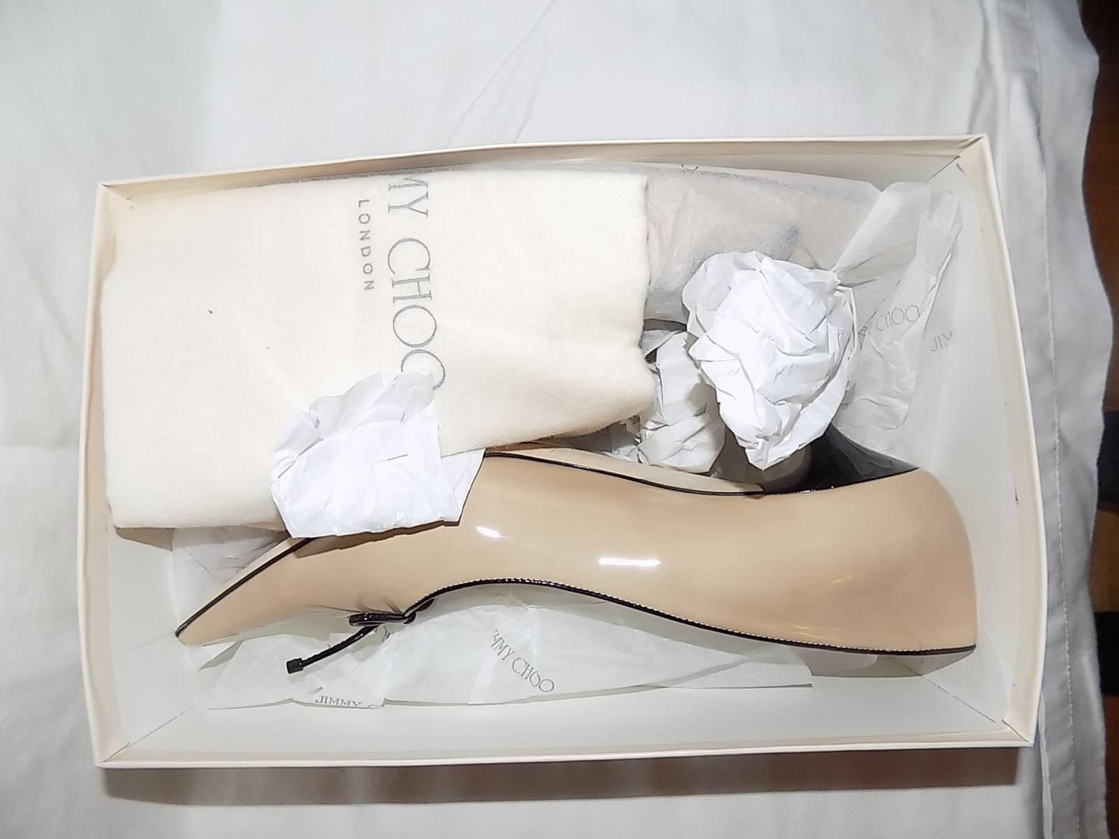 Jimmy Choo Nude and Black Owlet shoes   For Sale 2