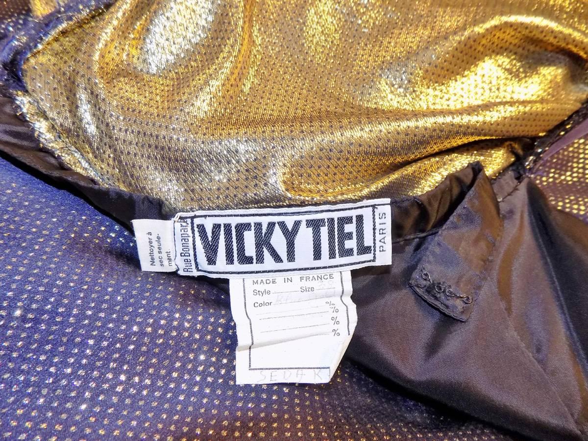 Vicky Tiel Vintage Draped Goddess  Gold Lame dress For Sale 2
