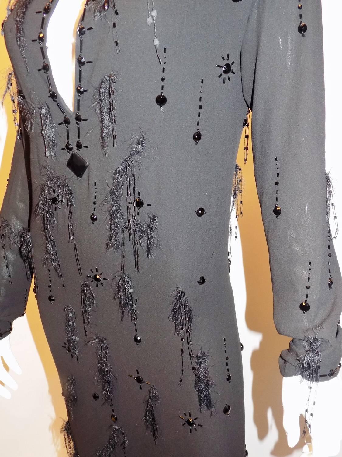 Women's Prada silk beaded kaftan dress/gown For Sale