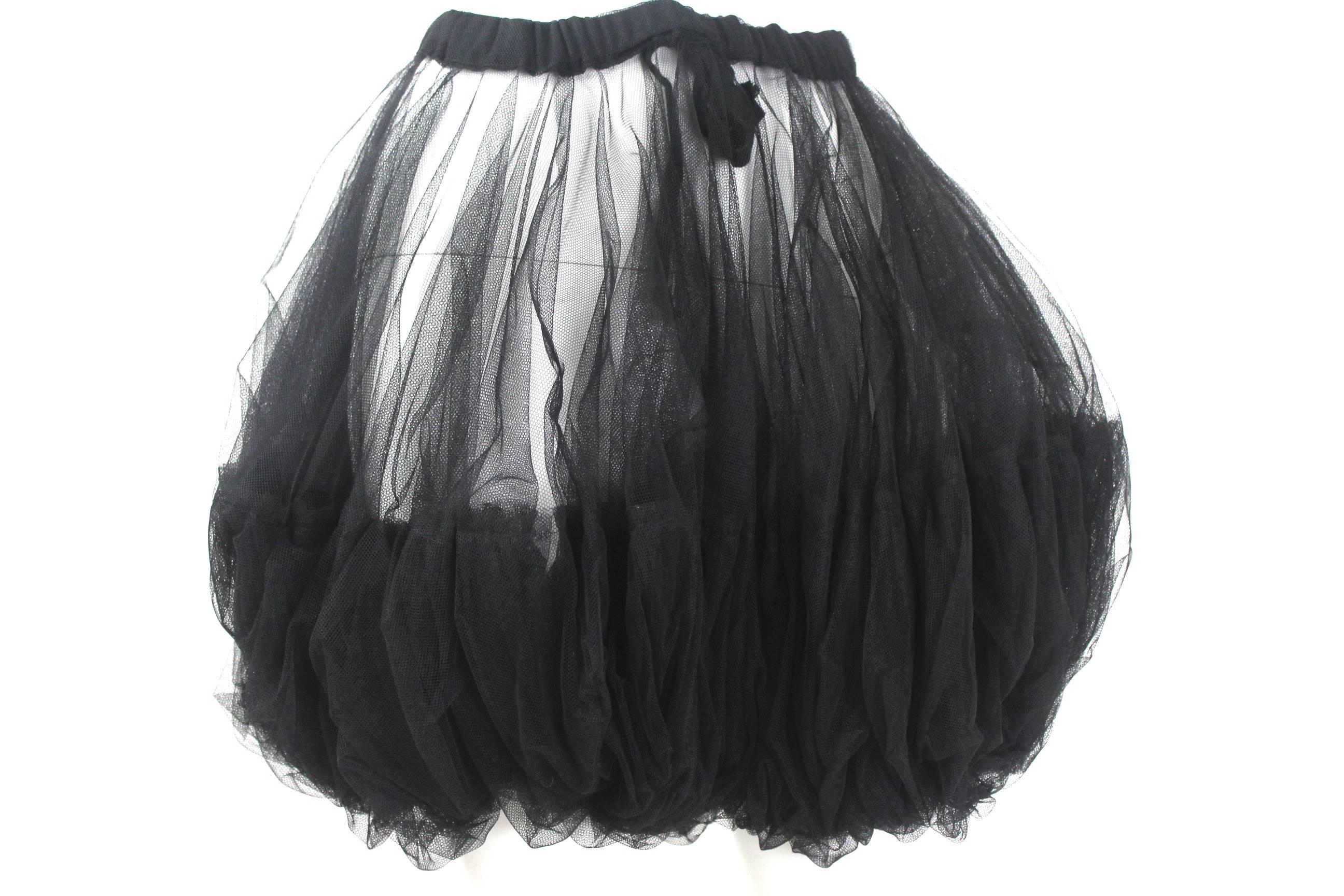 Black Comme des Garcons 2008 Collection Runway Tulle Shorts