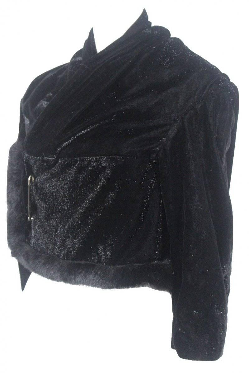 Comme des Garcons 1999 collection
Faux Fur Trim Glittery Velvet Bolero Jacket
No Size will fit Small to Large
Excellent Condition