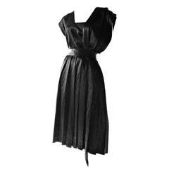 Comme des Gracons AD1980 Distressed Satin Box Pleated Dress