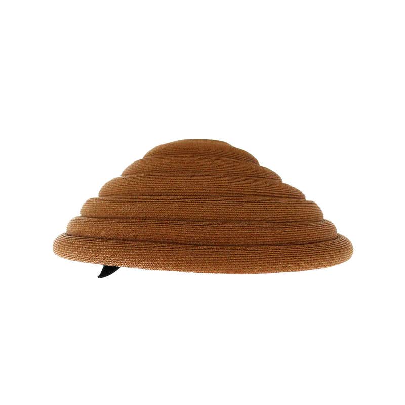 Christian Dior 1950's Straw Saucer Chapeaux with Velvet Bow at 1stDibs ...