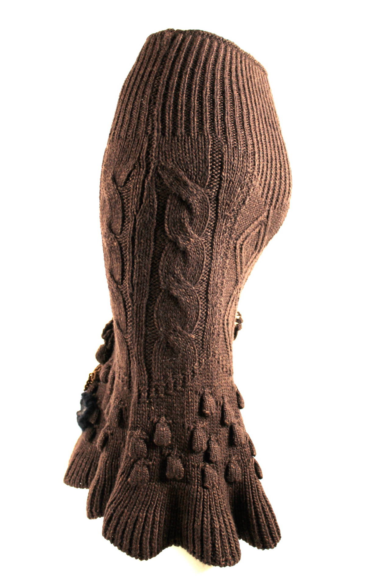 Women's Alexander McQueen Fall/Winter 2005 Runway Wool/Alpaca Aran Skirt