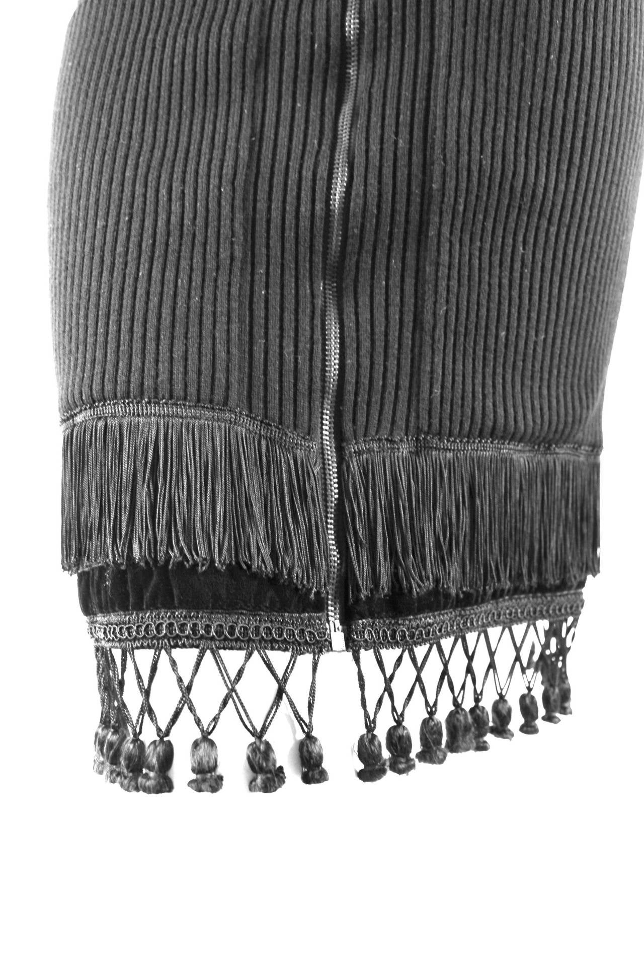 Jean Paul Gaultier for Equator Wool and Velvet fringe and Tassel Skirt 1