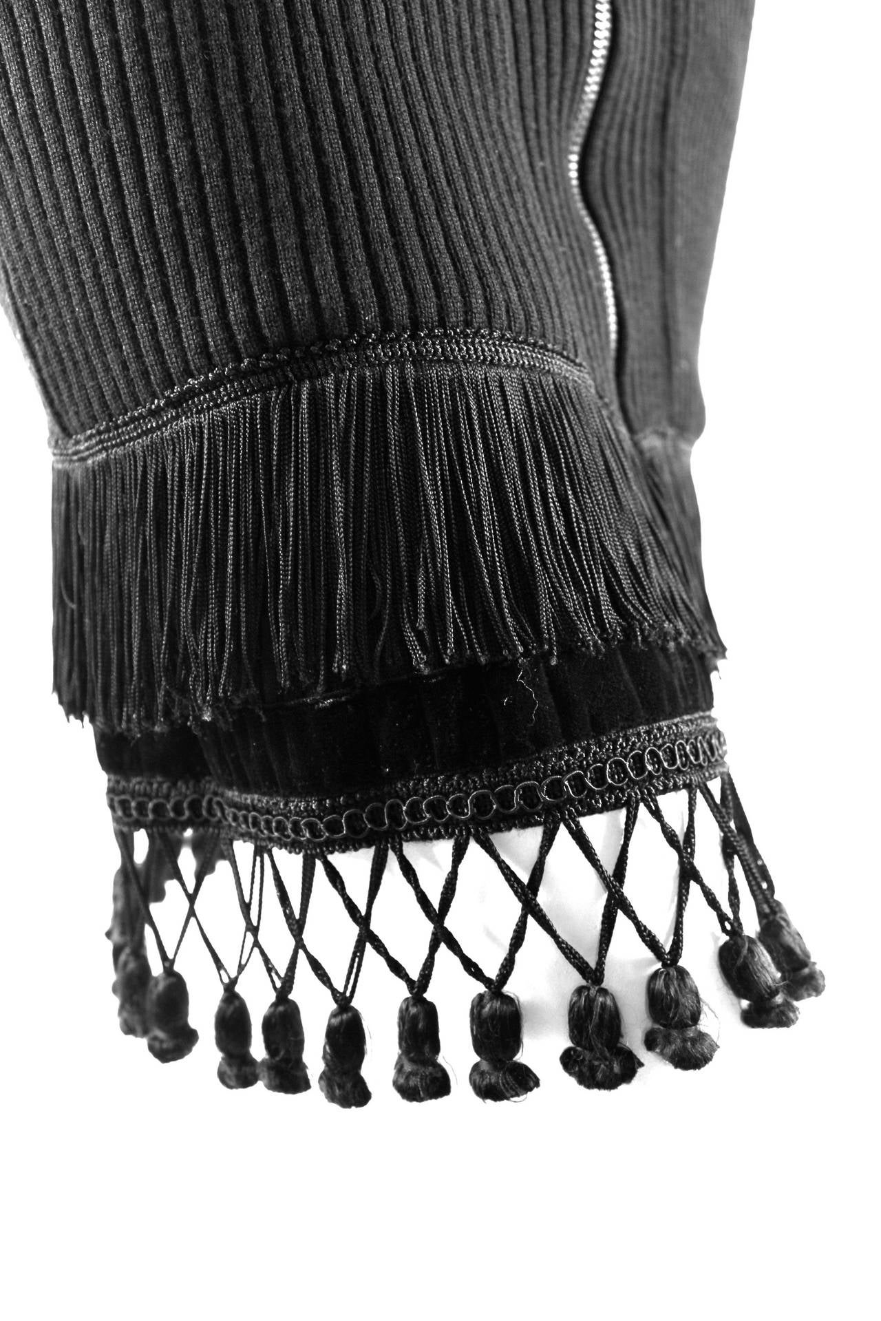Jean Paul Gaultier for Equator Wool and Velvet fringe and Tassel Skirt 2