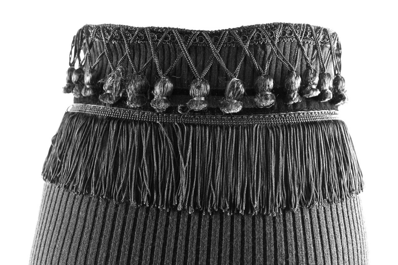 Jean Paul Gaultier for Equator Wool and Velvet fringe and Tassel Skirt 3