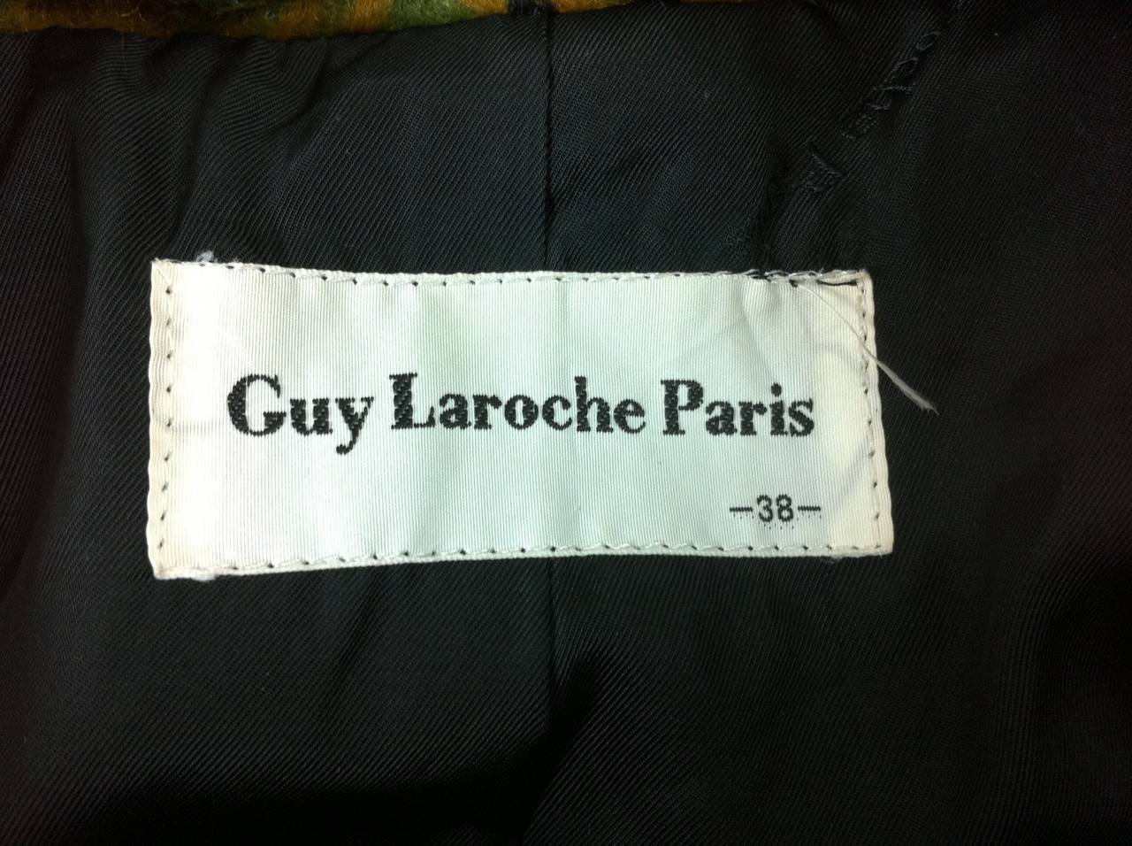 Guy Laroche Faux Fur Tapestry Print Cocoon Coat 5