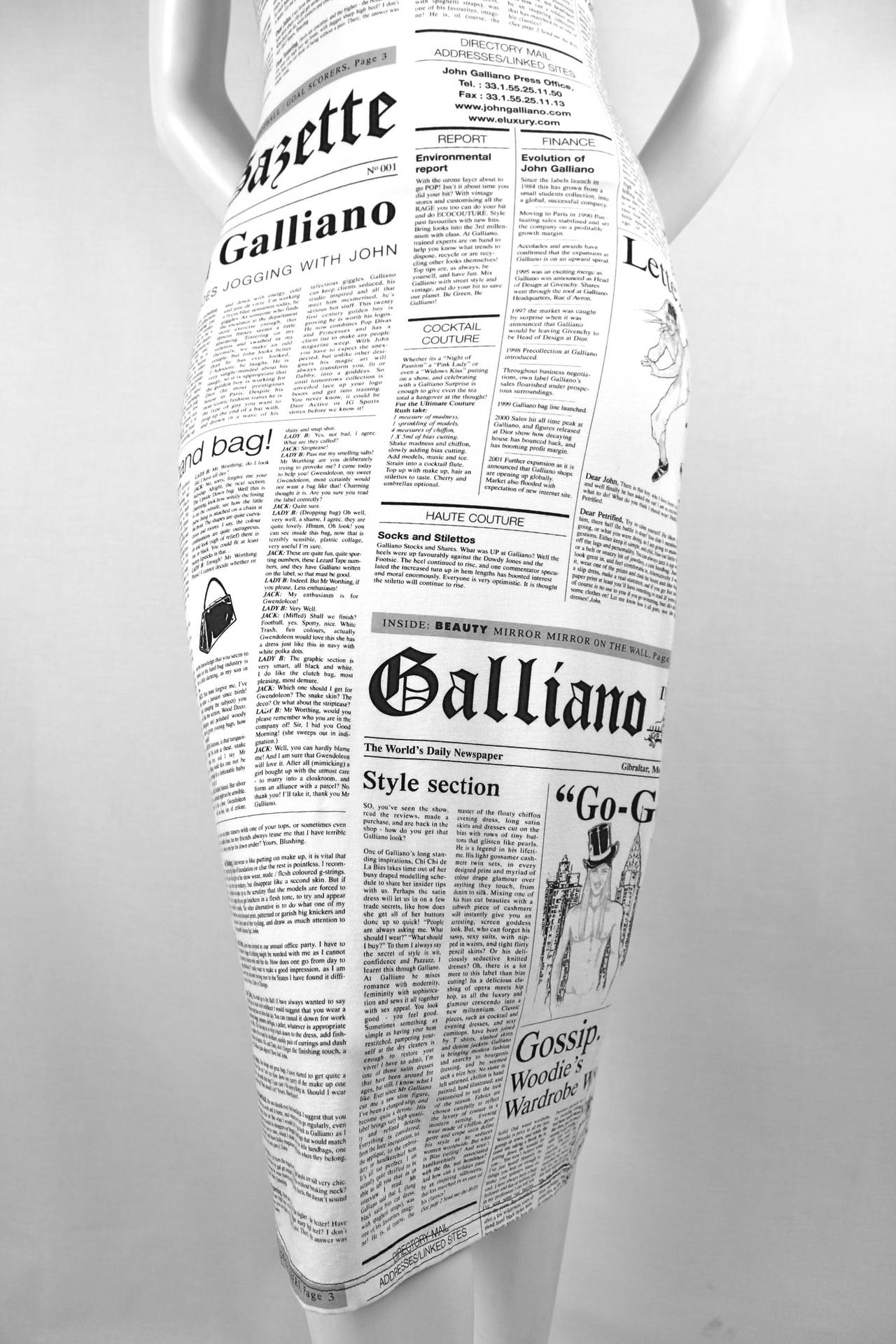 John Galliano Newspaper Print Dress 1