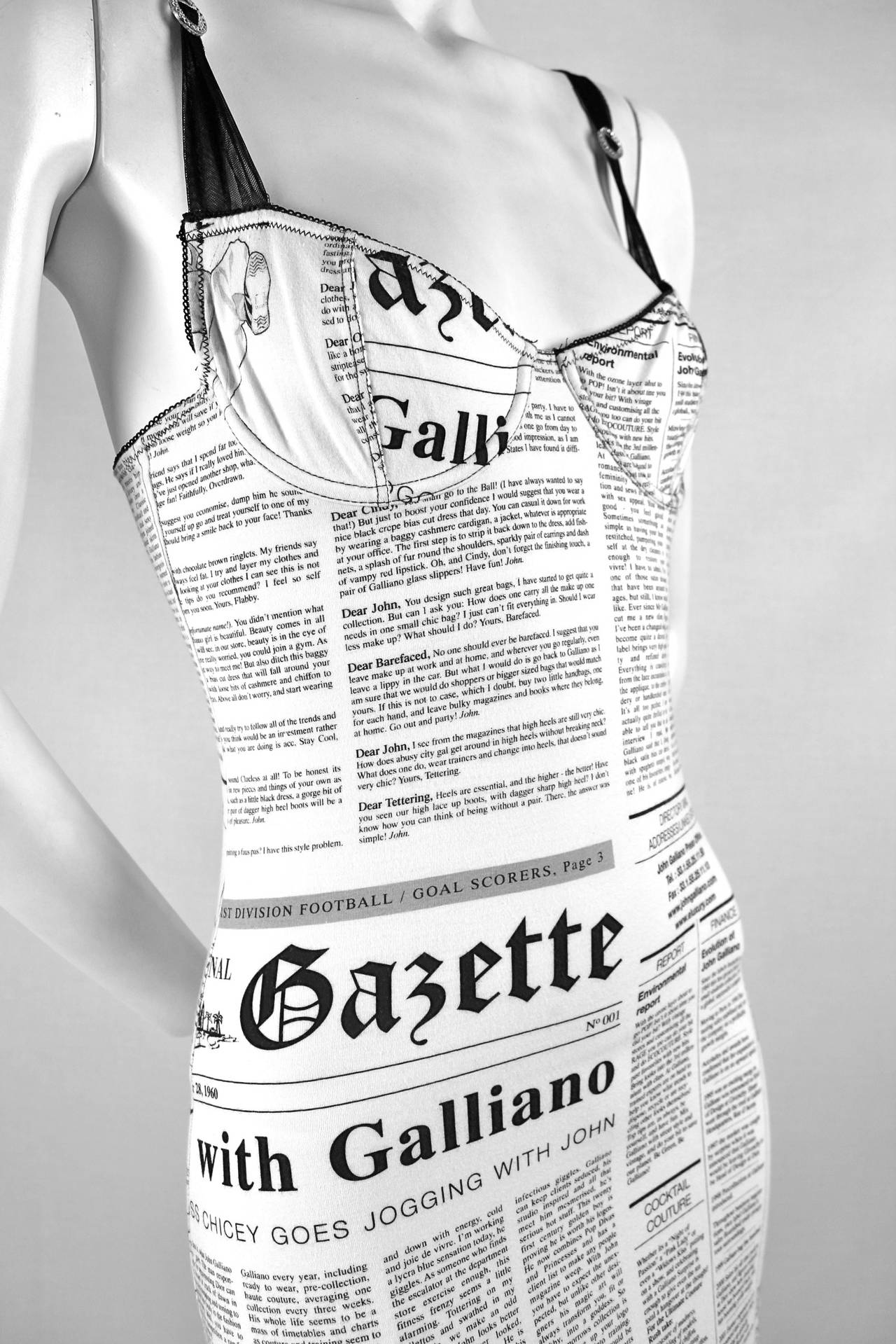 John Galliano Newspaper Print Dress 2