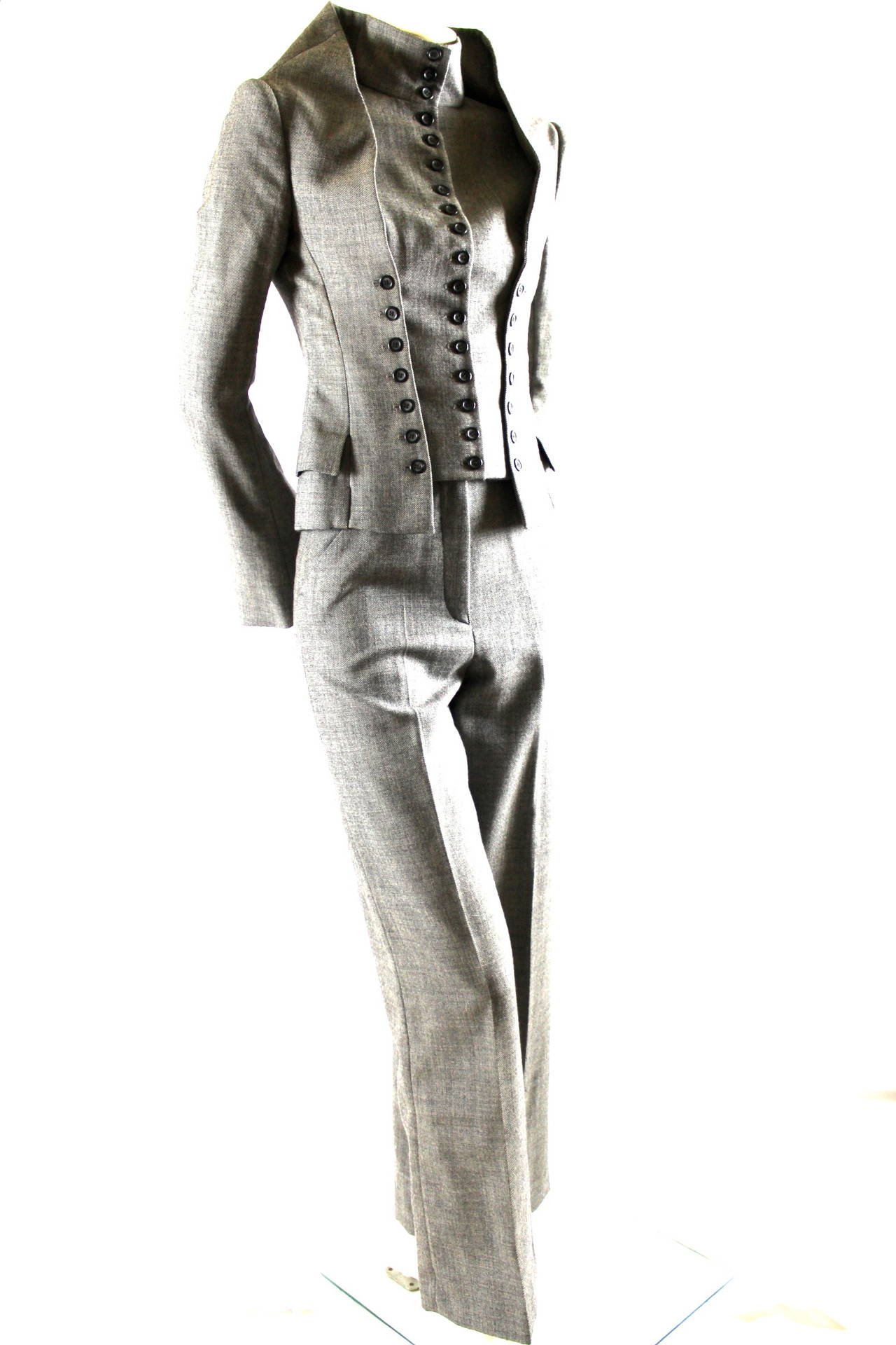 Alexander McQueen Runway Jacket Pant Suit A/W 2002 Collection In Excellent Condition In Bath, GB