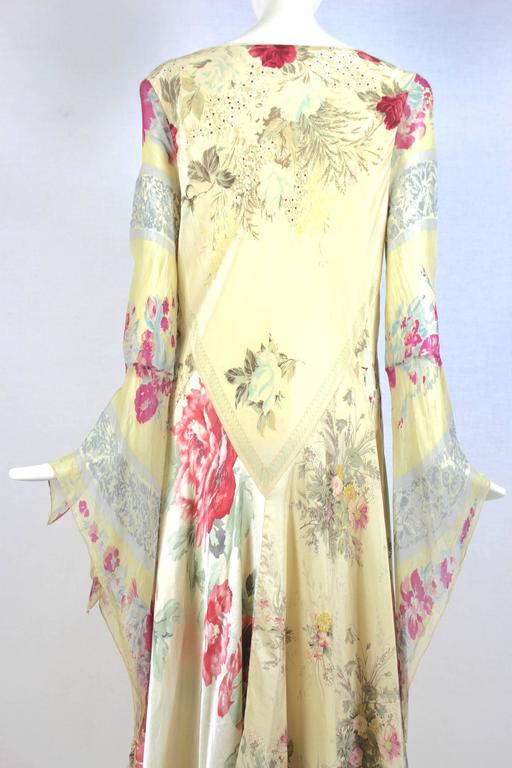 Thea Porter Couture Silk Handkerchief Hem and Sleeve Dress at 1stDibs