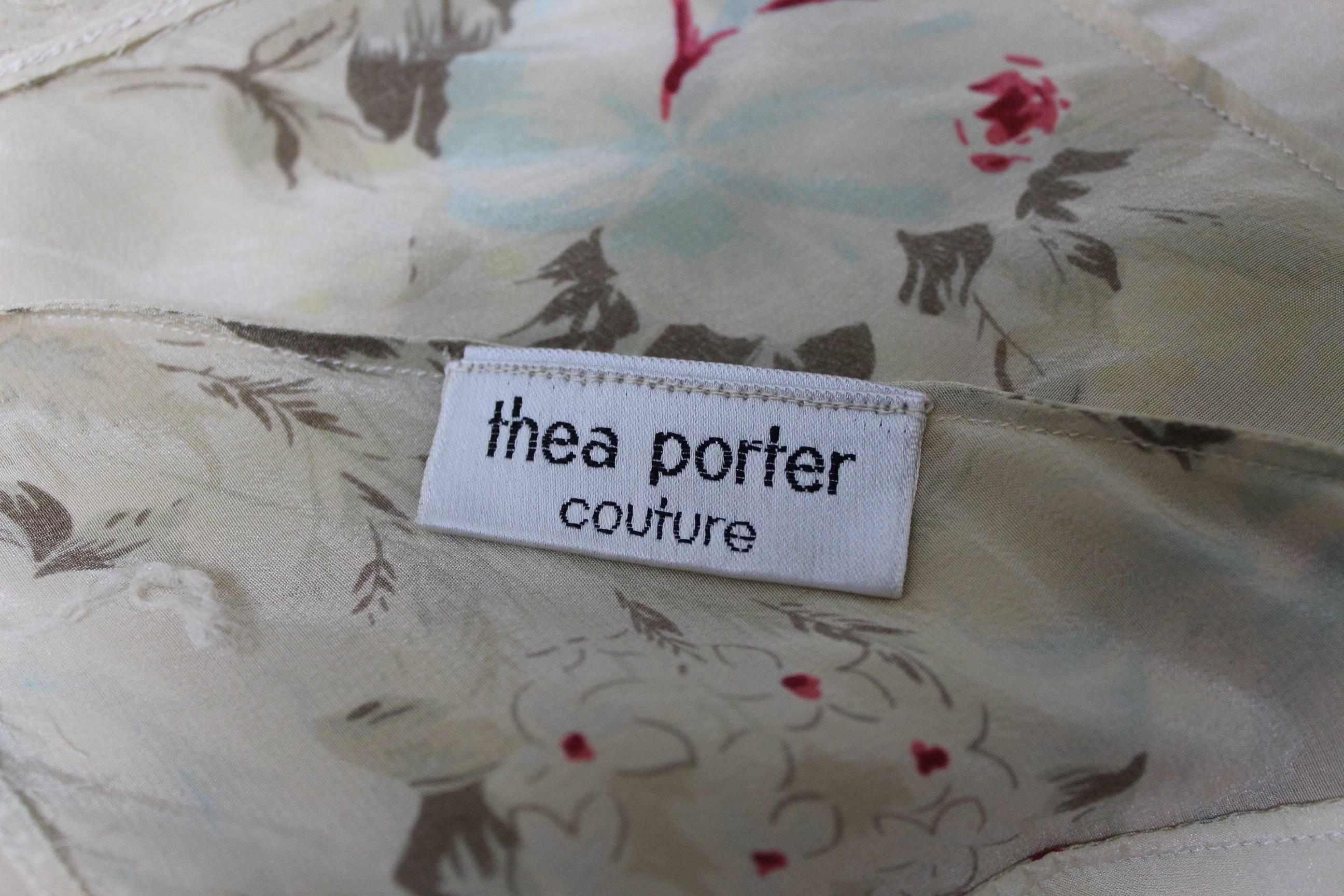 Thea Porter Couture Silk Handkerchief Hem and Sleeve Dress  6