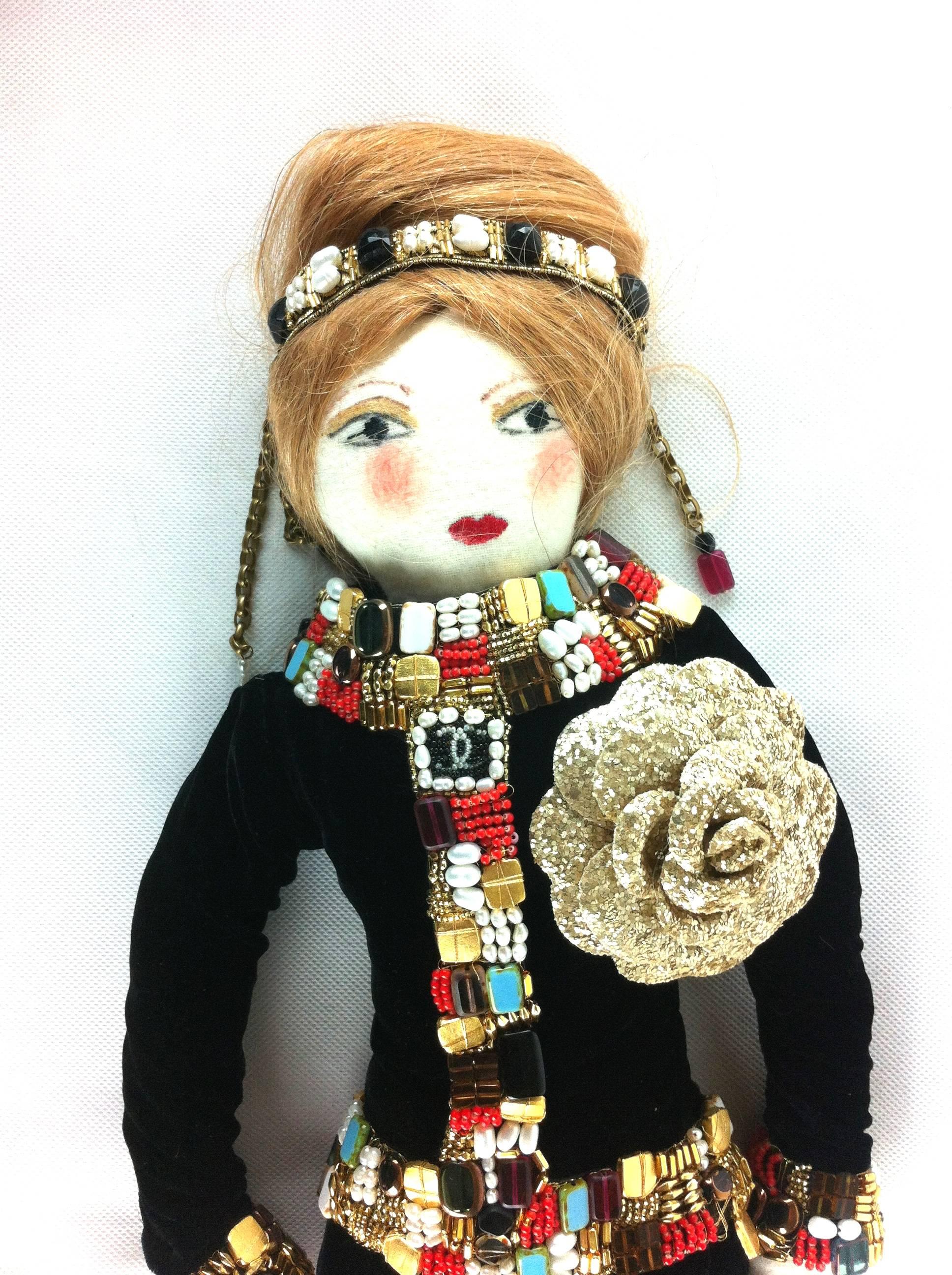 Chanel Byzance Paris 'For the Love of Coco' Rare Lesage Beaded Collectors Doll In Excellent Condition For Sale In Bath, GB