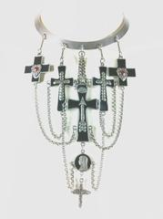 Jean Paul Gaultier Sacred Heart and Crosses Collar